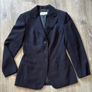 Vintage Calvin Klein Women's Navy Blue Blazer